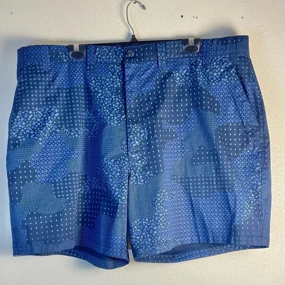 Roundtree & Yorke Size 46 x 7” Shorts Flat Front Drawstring Paisley Print NEW - Picture 1 of 11